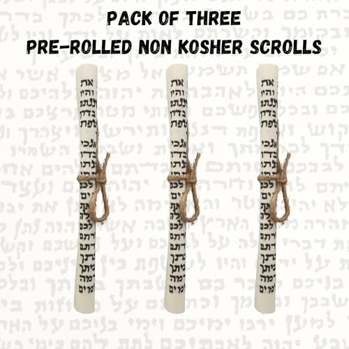 3-Pack Decorative Mezuzah Scrolls, 82mm Non-Kosher Hebrew Calligraphy