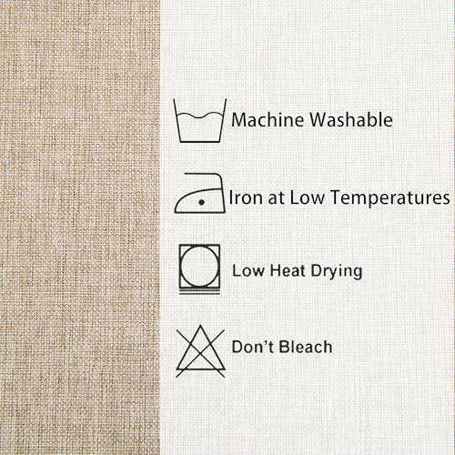 Beige Faux Linen Rectangle Tablecloth 54 x 80 Inch - Wrinkle Resistant