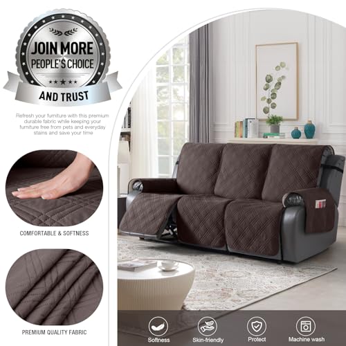 100% Waterproof 3-Seater Recliner Sofa Cover - Non-Slip Couch Slipcover