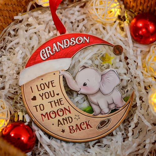 Grandson Christmas Ornament - BlinkWishes Grandson (From Grandma/Grandpa) Hanging Keepsake