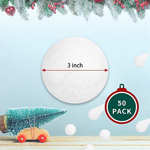 50-Pack Soft Fake Snowballs (3-Inch) for Indoor Snowball Fights