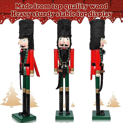 Liliful 4ft Large Nutcracker Outdoor Decoration – Wooden Life Size Christmas Soldier