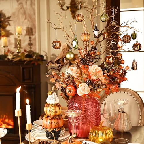 40-Piece Shatterproof Fall Tree Ornaments - Harvest Gnome & Pumpkin Decor