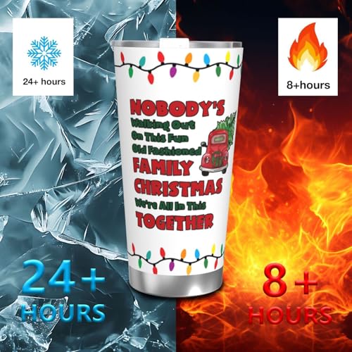 Uinntiwell 20 oz Christmas Vacation Clark Griswold Tumbler with Straw - Funny Holiday Gift Set