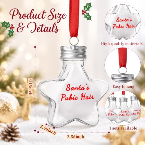 Funny Naughty Christmas Ornaments Set - Adults Holiday Decor, Humorous Gifts