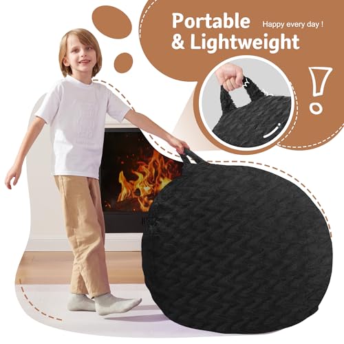 2ft Memory Foam Bean Bag Chair with Machine Washable Plush Cover