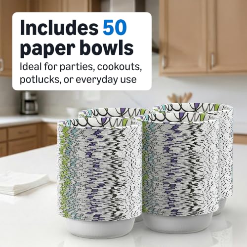 Amazon Basics Disposable Paper Bowls 20 Oz 50 Count White
