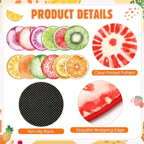 12-Piece Watercolor Fruit Carpet Circle Seats for Classroom Floor Mats