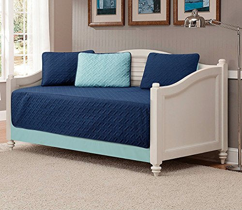 Reversible 5-Piece Daybed Cover Set - Embossed Microfiber Bedspread
