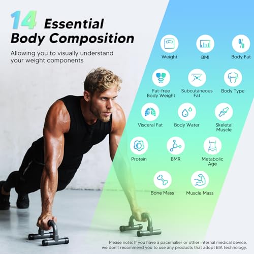 Smart Body Fat Scale - Digital Bathroom Weight Scale with 14 Composition Metrics