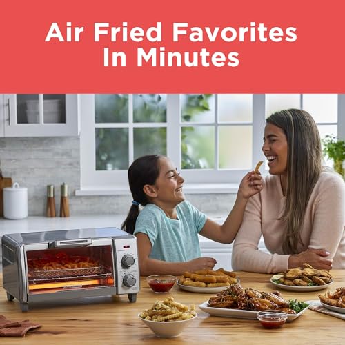 4-Slice Air Fry Toaster Oven, 5-in-1 Compact Countertop Cooking Appliance