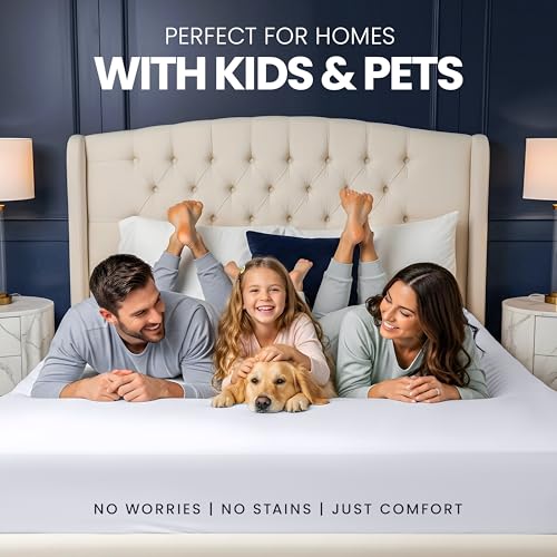Queen Size 5-Sided Waterproof Mattress Protector - Fits Up to 17" Deep Pocket