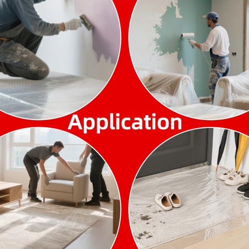 Clear Carpet Protector Film 24" x 200' - Heavy Duty Self-Adhesive Plastic Roll
