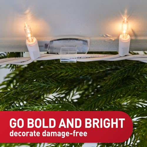 Command Outdoor Light Clips, Clear, 20 Clips and 24 Weather Resistant Strips