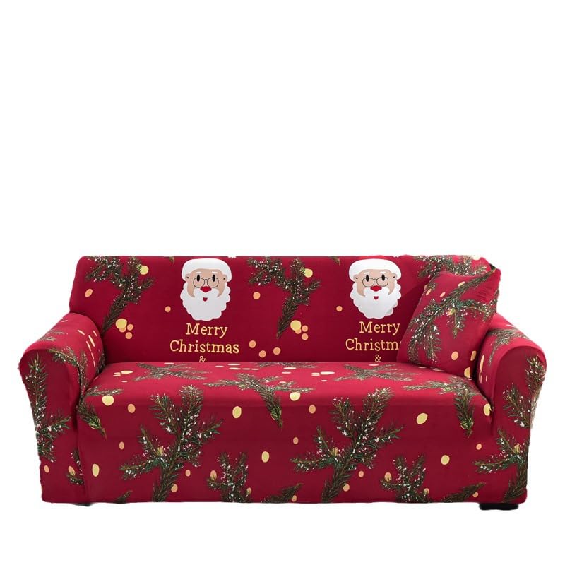 Keepatin Santa Claus 3 Seat L-Shaped Sofa Cover Elastic Recliner Couch Protector