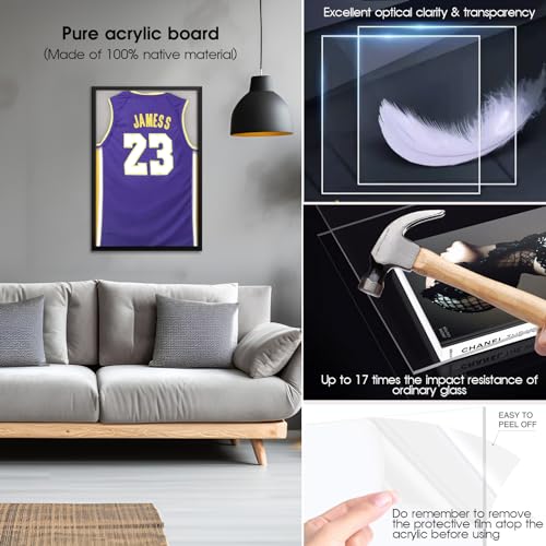 20x30 Jersey Shadow Box Frame - Natural Pine Wood Display Case