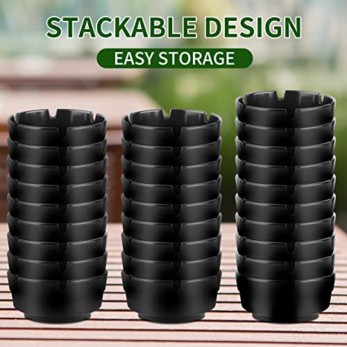 6-Piece Stackable Plastic Ashtray Set for Indoor and Outdoor Use