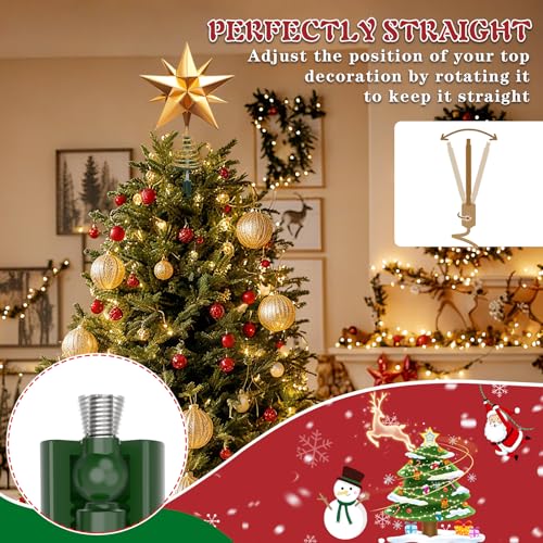 Metal Christmas Tree Topper Holder with Adjustable Attachment - Universal, Pointed Top (RGJ)