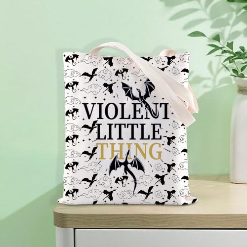 FOTAP FW Merch Xaden Riorson Inspired Shopping Bag Violent Little Thing Tote Bag Bookish Gift Fantasy Dragon Handbag (little thing)