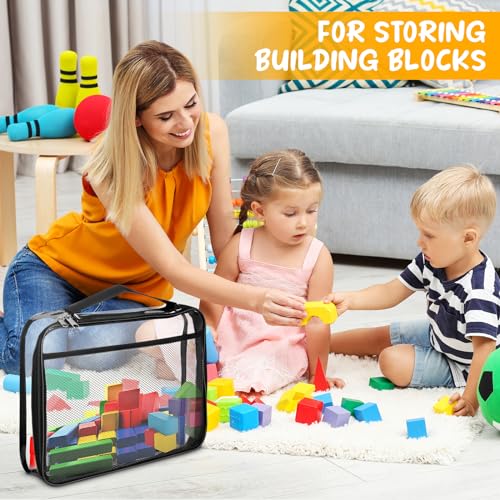 8-Pack Clear Toy Storage Bags with Handles, Waterproof PVC Organizer for Kids