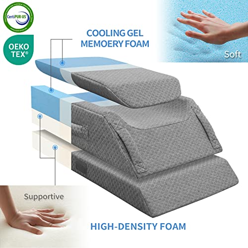 Height-Adjustable Gel Memory Foam Leg Elevation Pillow