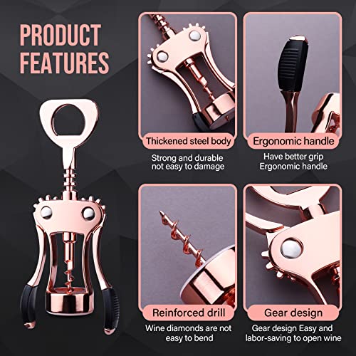 Gold Wing Corkscrew Wine Opener with Foil Cutter - Premium Zinc Alloy Bottle Opening Tool