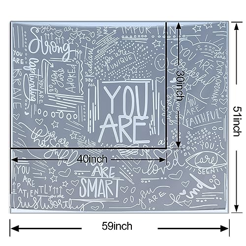 Black & White Motivational Quote Tapestry - Positive Affirmation Wall Decor
