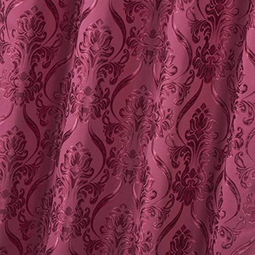 Burgundy 4-Piece Drape Set with Valance & Sheer, 84" Length