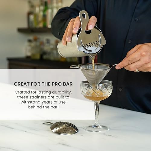 A Bar Above 3-Piece Cocktail Strainer Set - Rustproof, Ergonomic Bar Tools