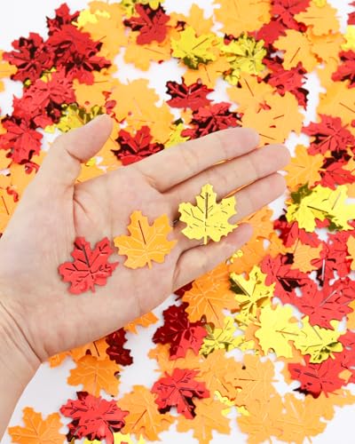 Aecsze Thanksgiving Style Fall Leaf Confetti 60g Autumn Party Decor