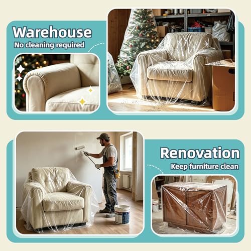 Extra Large Clear Furniture Moving Covers for Sofa & Loveseat