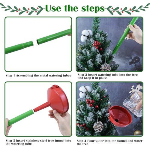 2-Pack 47-Inch Christmas Tree Watering System with Stainless Tubes