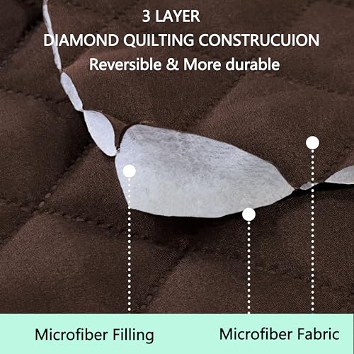 Reversible 3-Cushion Couch Cover - Water-Repellent Sofa Protector