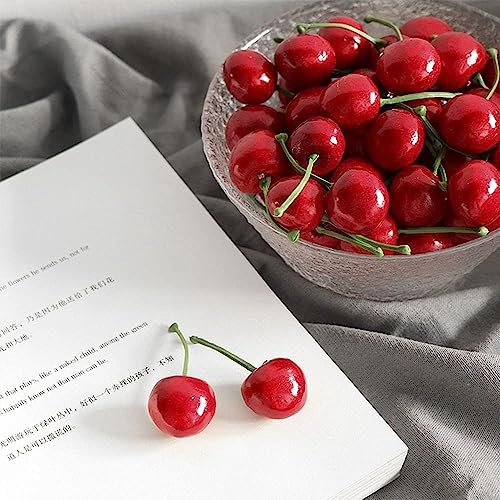 20pcs Lifelike Artificial Cherries for Home Decoration & Crafts