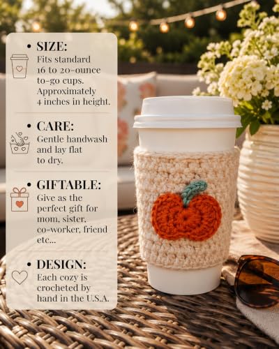 Pumpkin Reusable Coffee Cup Sleeve for 16-20oz To-Go Cups