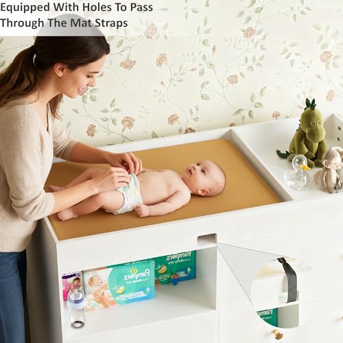 Wooden Baby Changing Table Dresser with 4 Drawers and Storage Shelves