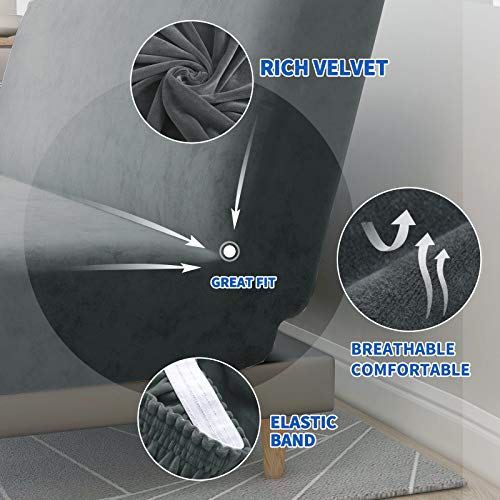 Stretch Velvet Futon Cover Full Size - Soft, Machine Washable, Non-Slip