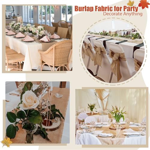 4 Pieces Burlap Table Runners 13x108 Inch Rustic Boho Runner