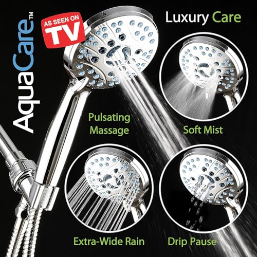 Hotel Spa AquaCare High Pressure Handheld Shower Head with Power Wash Chrome