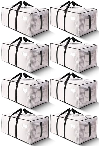 HOMESURE Heavy Duty Moving Bags 8 Pack - Water-Resistant Storage Totes