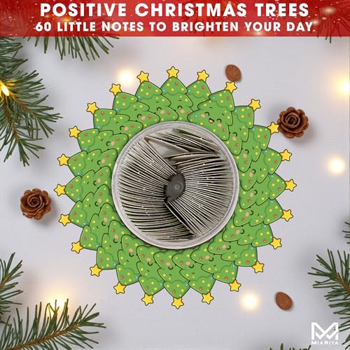 Positive Tree Jar with 60 Christmas Affirmation Cards - Holiday Stocking Stuffer - Mia-nt-Positive Christmas Tree Jar