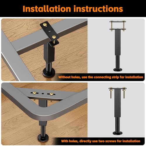 Adjustable Bed Frame Support Legs (7.3-11 in) - 4 Pack Furniture Feet