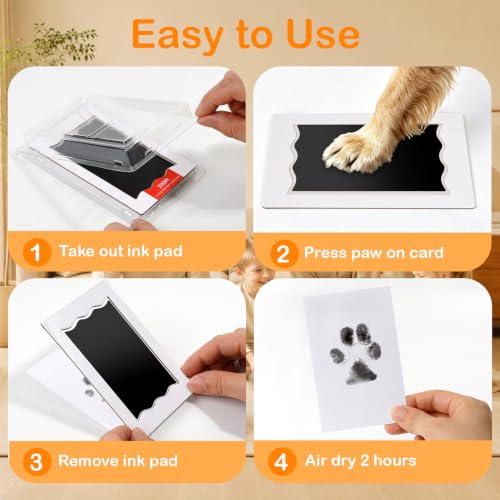 Inkless Paw Print Kit for Pets & Babies - 6 Mess-Free Ink Pads & 12 Cards