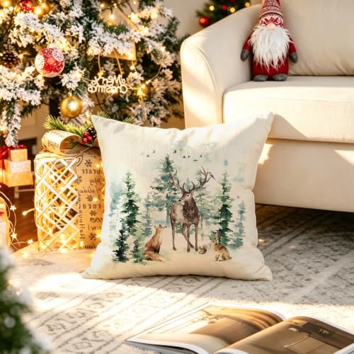 RABUSOFA Christmas Outdoor Pillow Covers 18x18 Inch Waterproof - Pack of 1