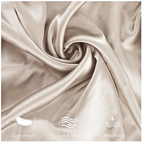 Satin Cervical Pillowcase for Contour Pillows, 24 x 16 Inch Champagne