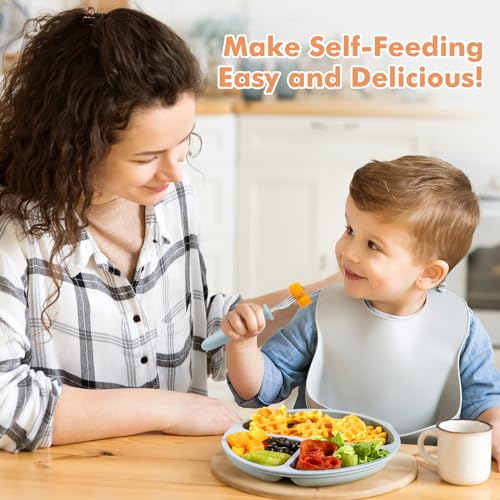 8-Piece Toddler Utensils Set with Silicone Anti-Choke Handles