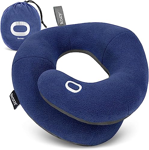 BCOZZY Travel Neck Pillow for Airplane – Navy Large