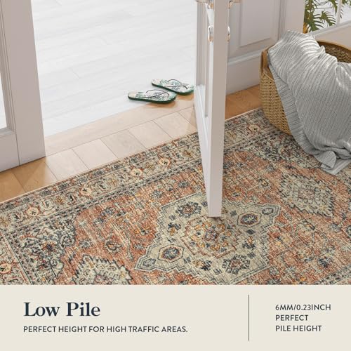 Oriental Hallway Runner Rug, 2.5x8 Machine Washable Non-Slip Floor Carpet