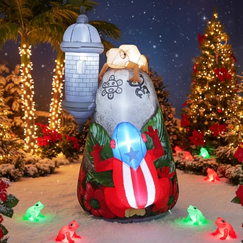 Puerto Rico Christmas Inflatable with Coqui Frog - 5FT Yard Decor - Variation of PR Inflatables 1