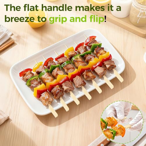 BOWXUR 4.7 Inch Bamboo Appetizer Skewers 300 Pack - Cocktail & Charcuterie Picks